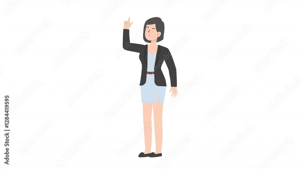 Woman is standing and giving a lecture cartoon animation
Woman is standing and giving a lecture cartoon animation