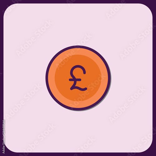Minimalist British Pound Sterling Coin Icon Design