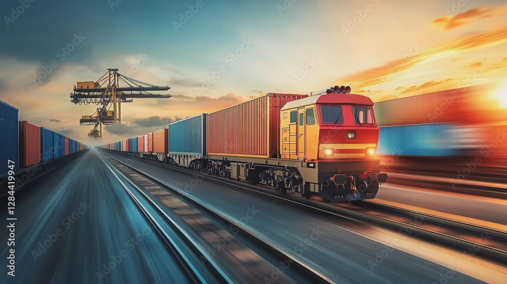 Global business of Container Cargo freight train for Business logistics concept, Air cargo trucking, Rail transportation and maritime shipping, Online goods orders worldwide. Container truck in ship Global business of Container Cargo freight train for Business logistics concept, Air cargo trucking, Rail transportation and maritime shipping, Online goods orders worldwide. Container truck in ship