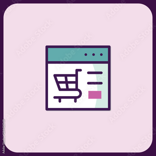 Online Shopping Cart Interface Icon Design