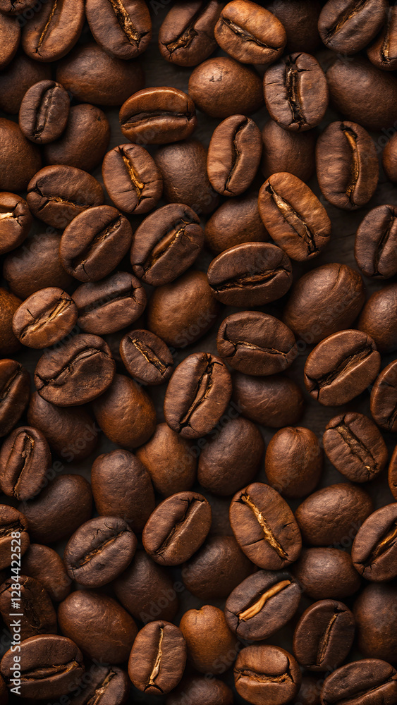Naklejka premium Seamless coffee beans background wallpaper. perfect for a cozy and aromatic ambiance.