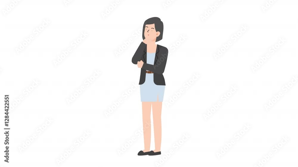 Woman standing stressed cartoon animation
Woman standing stressed cartoon animation