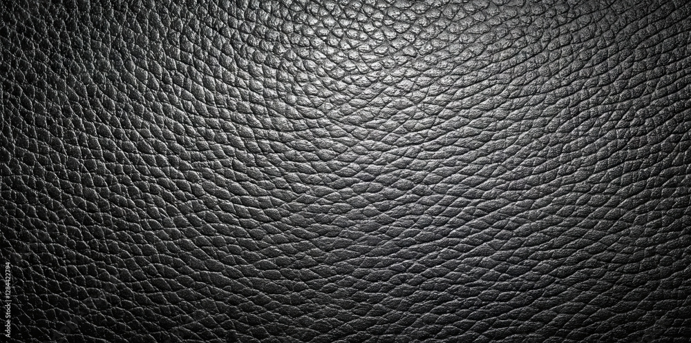 This close-up features a rich black leather surface highlighting intricate textures and patterns under soft lighting, emphasizing its craftsmanship and material quality This close-up features a rich black leather surface highlighting intricate textures and patterns under soft lighting, emphasizing its craftsmanship and material quality