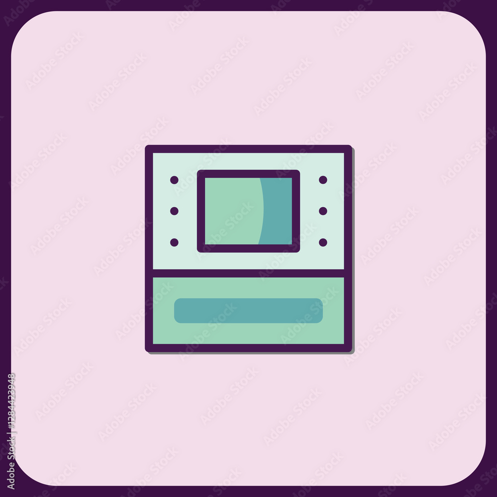 Modern Minimalist ATM Machine Icon Design Modern Minimalist ATM Machine Icon Design