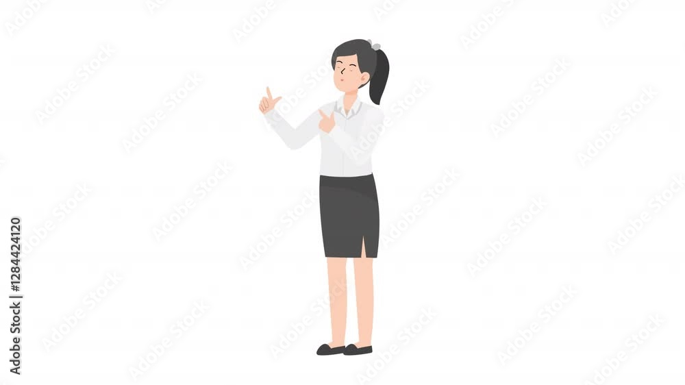 Woman is standing and giving a lecture cartoon animation
Woman is standing and giving a lecture cartoon animation