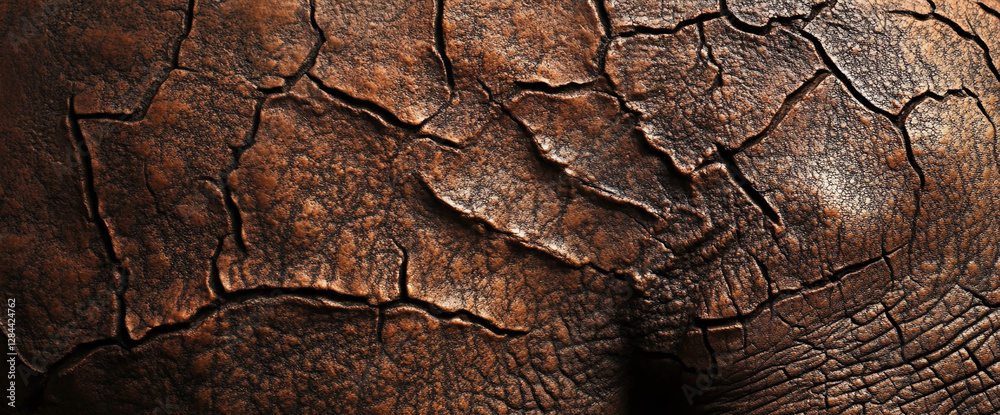 Close-up view of the cracked, textured skin of a tortoise or turtle shell, highlighting the intricate natural patterns and rough surface, symbolizing resilience and the beauty of reptile anatomy Close-up view of the cracked, textured skin of a tortoise or turtle shell, highlighting the intricate natural patterns and rough surface, symbolizing resilience and the beauty of reptile anatomy