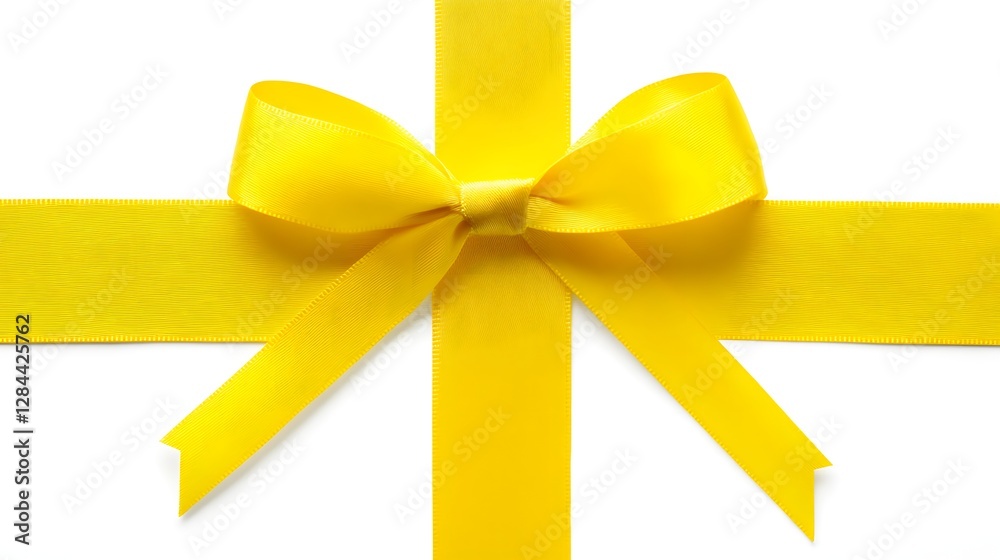 Bright Yellow Gift Box with Elegant Ribbon and Bow Perfect for Special Celebrations Bright Yellow Gift Box with Elegant Ribbon and Bow Perfect for Special Celebrations