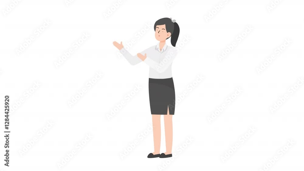 Woman is standing and giving a lecture cartoon animation
Woman is standing and giving a lecture cartoon animation