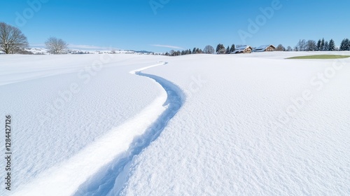 Wallpaper Mural Snowy path through a winter landscape Torontodigital.ca