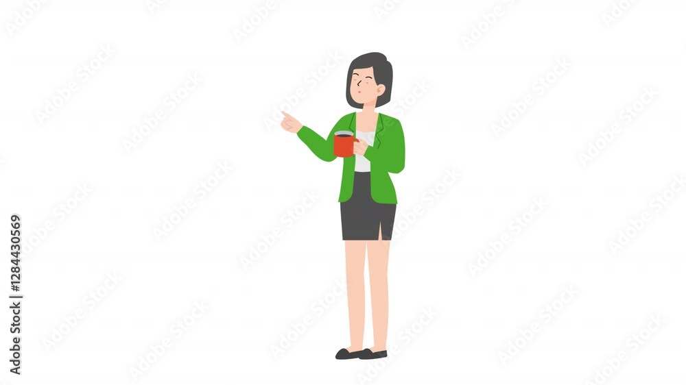 video woman stands with coffee cartoon animation
video woman stands with coffee cartoon animation