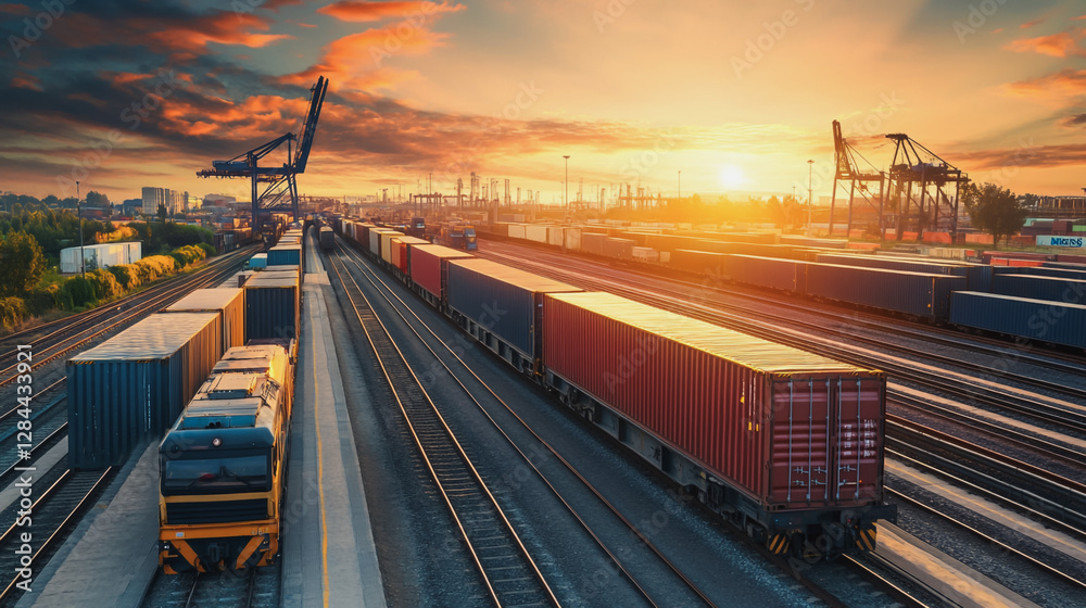 Global business of Container Cargo freight train for Business logistics concept, Air cargo trucking, Rail transportation and maritime shipping, Online goods orders worldwide. Container truck in ship Global business of Container Cargo freight train for Business logistics concept, Air cargo trucking, Rail transportation and maritime shipping, Online goods orders worldwide. Container truck in ship