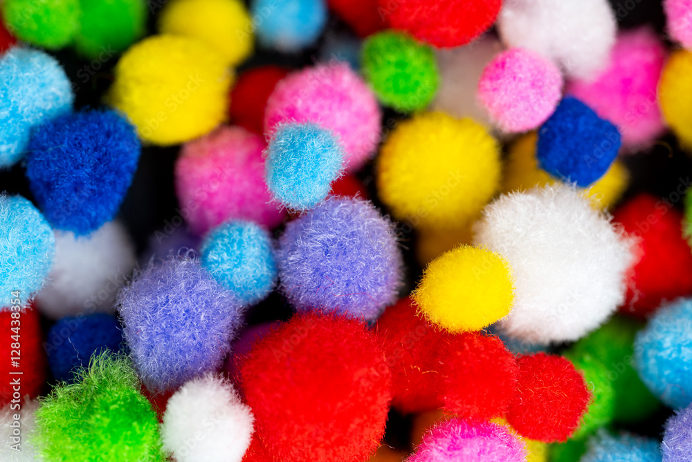  colorful pom poms
