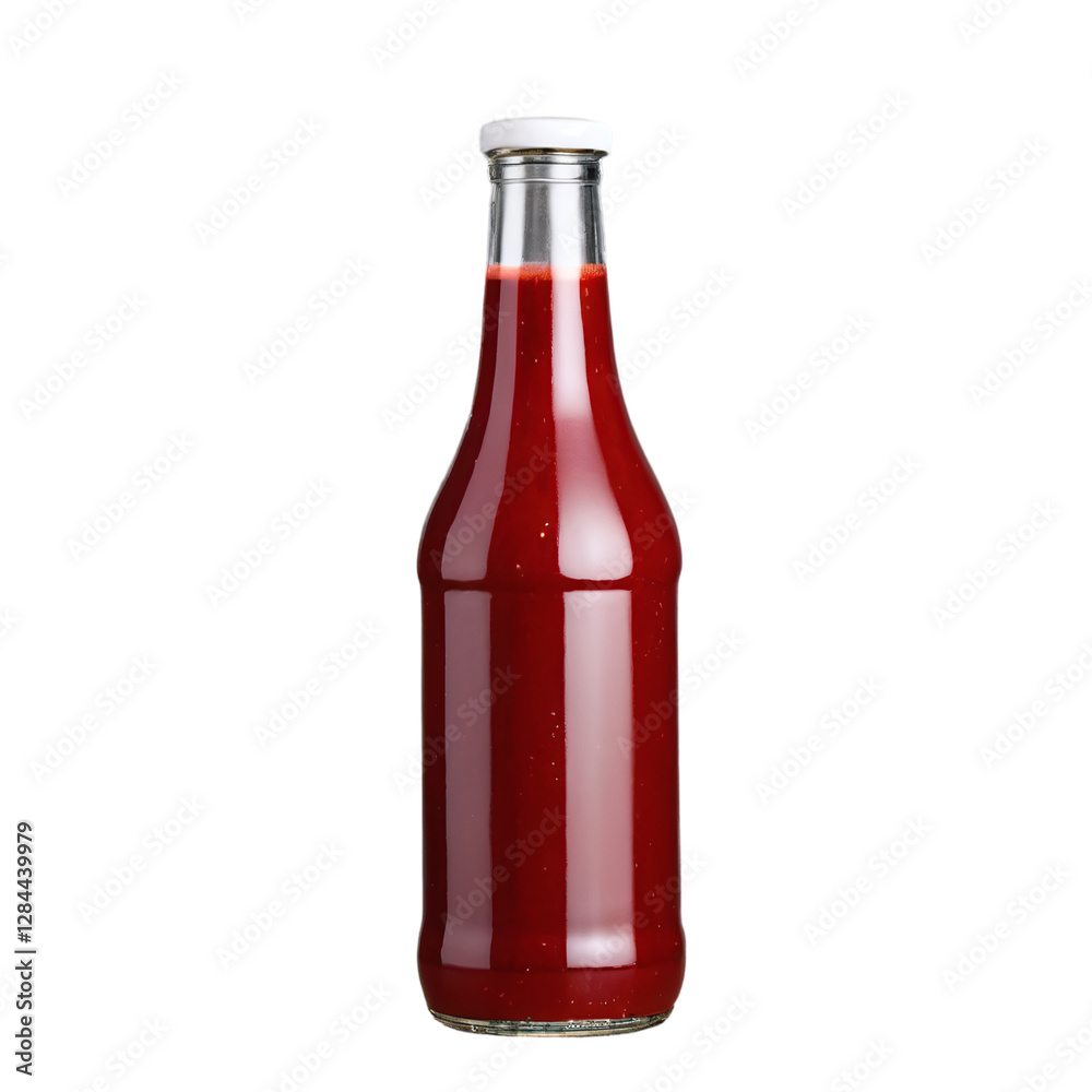 Bottle of red sauce isolated on transparent background Bottle of red sauce isolated on transparent background