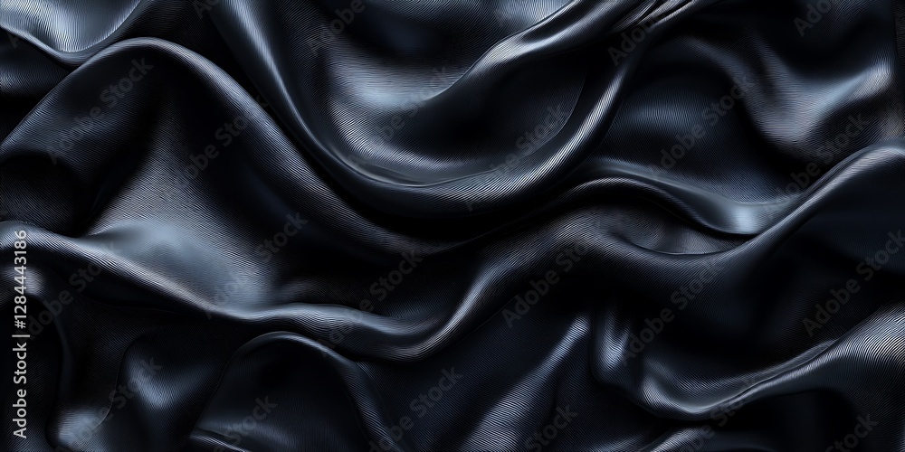 Fototapeta premium Dark Draped Silk Fabric Texture