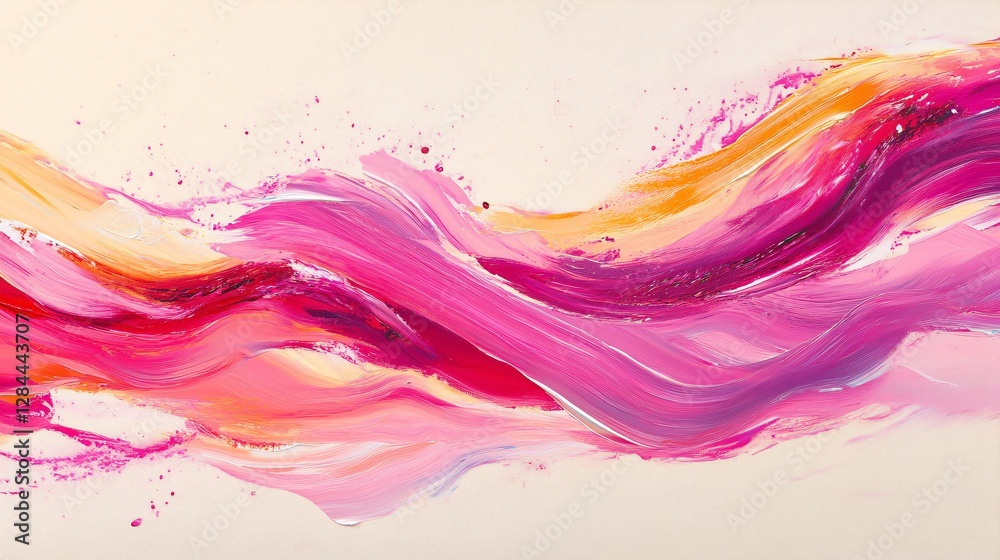 Dynamic sunrise streaks in vibrant magenta and shimmering cream plain background Dynamic sunrise streaks in vibrant magenta and shimmering cream plain background