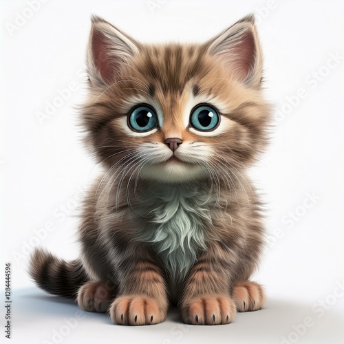 Obraz na płótnie tabby kitten on white background w salonie