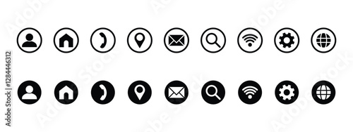 Vector business communication icon set, contract  icon sign illustration.