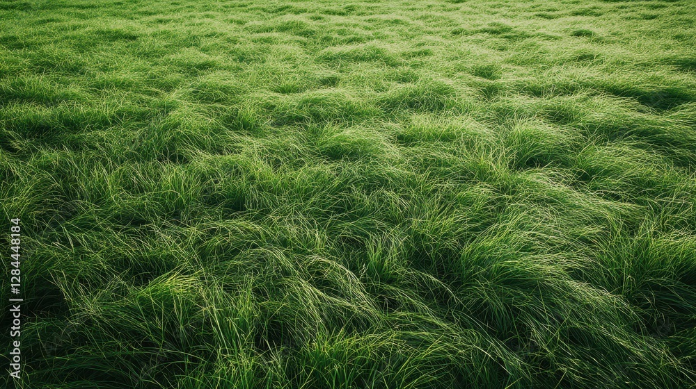Lush green field of tall grass in natural landscape Lush green field of tall grass in natural landscape
