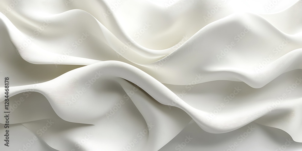 Fototapeta premium Abstract White Fabric Drape (6)