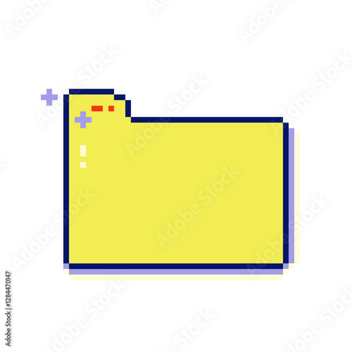 Nostalgic pixel art eight bit folder icon. Y2k retro 90s vaporwave style.