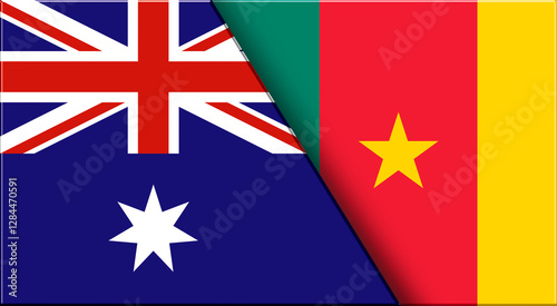 Flags of Australia and Cameroon. Australian and Cameroonian National flags photo