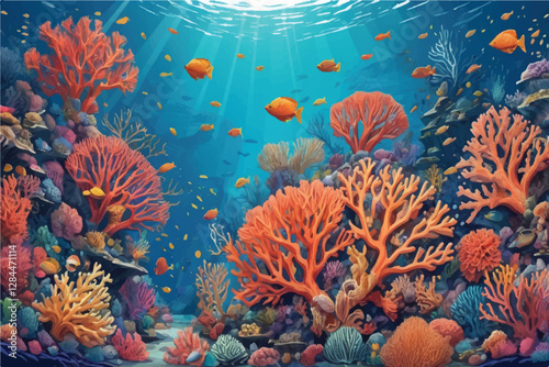 magnificence and variety of coral, displaying its intricate forms, mesmerizing hues, and a sense of artistic brilliance and marvel that these aquatic creatures bestow upon ocean 