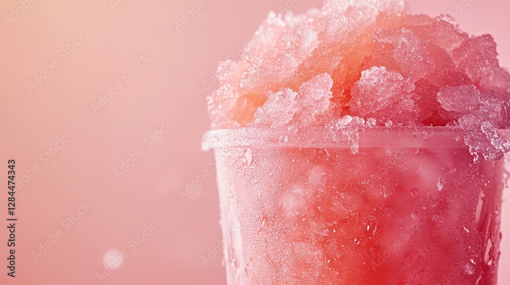 Fototapeta premium Close-up of a crushed ice slushy drink in studio