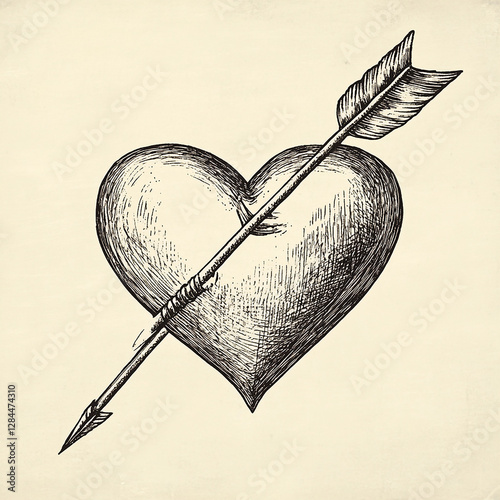 Heart pierced by an arrow