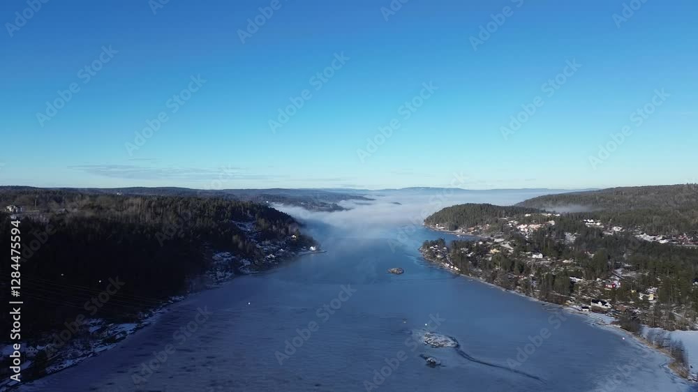 Norwegian fjord toward Oslo forwards and down Norwegian fjord toward Oslo forwards and down
