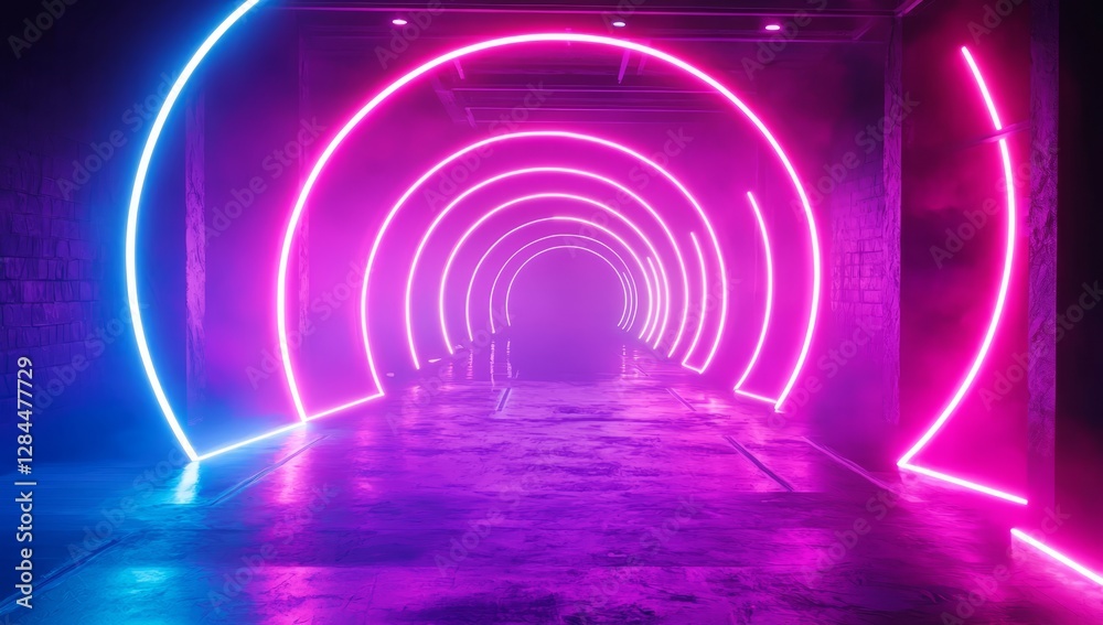 Fototapeta premium An electrifying backdrop combining futuristic aesthetics and disco vibes.
