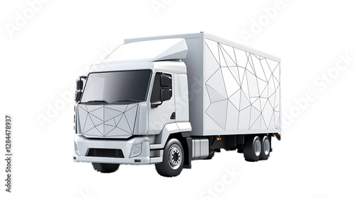 Collection 3D element of network logistic management support cargo and shipping icon vector  on white background, Truck service transportation