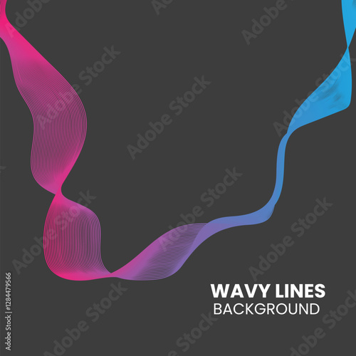 Wavy Lines Background For Banner Social Media Simple Vector