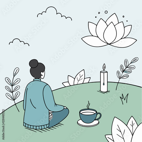 Mental Health and Self-Care Concept with Relaxing Elements