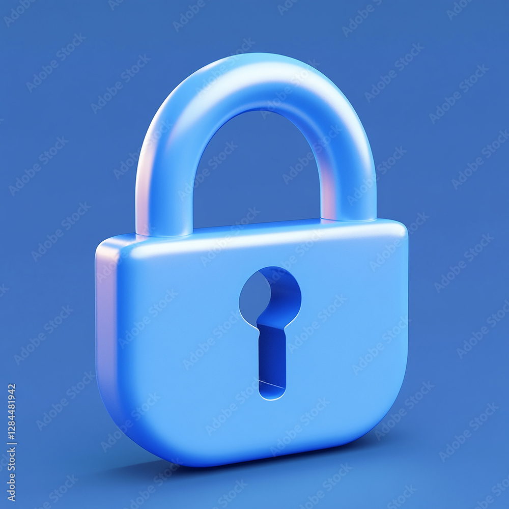 lock icon on white background Blue Padlock Icon lock icon on white background Blue Padlock Icon