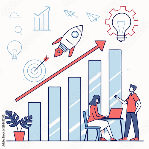 Business Growth Chart and Startup Concept photo