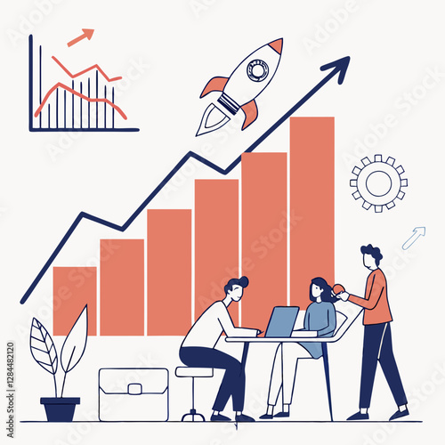 Business Growth Chart and Startup Concept photo