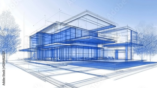 Innovative blueprint illustrating unique elements of contemporary architecture.