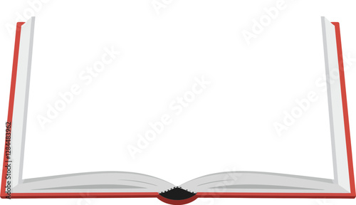 Open book design in flat style showcasing pages turning in vector art