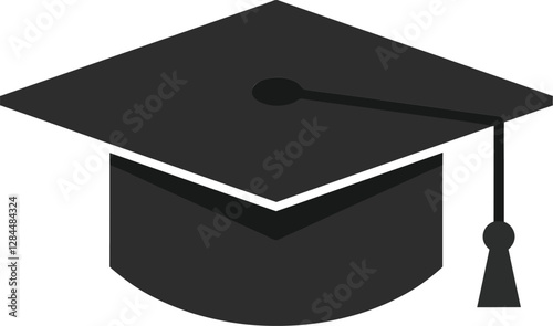 Graduation cap design in minimal style showcasing academic achievement in vector art