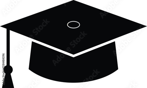 Graduation cap design in minimal style showcasing academic achievement in vector art