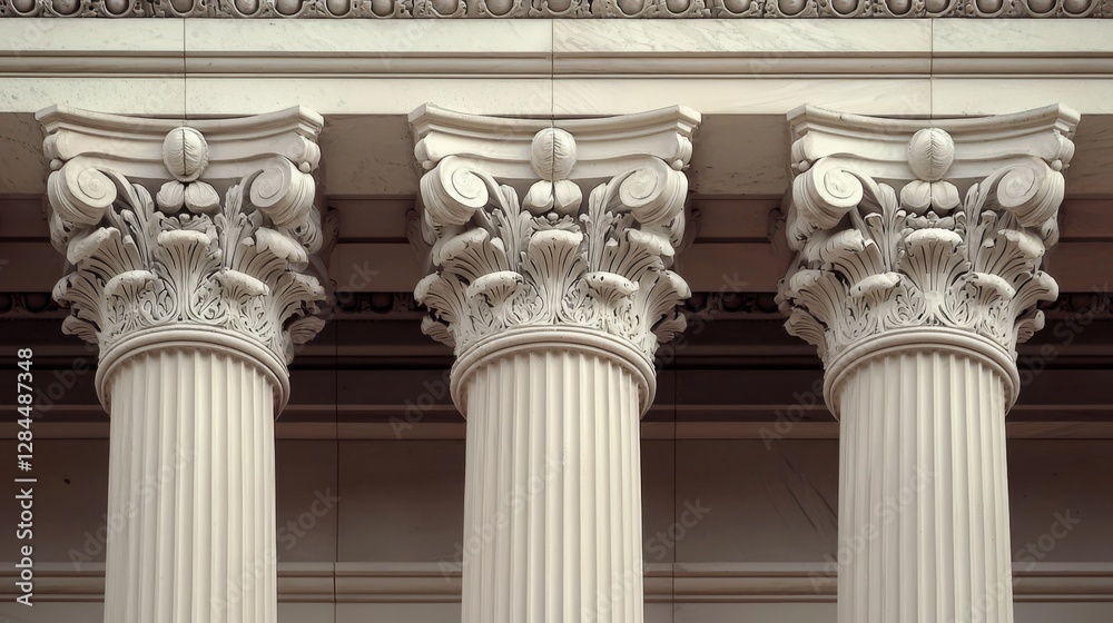 Fototapeta premium Elegant marble columns showcasing structural beauty.