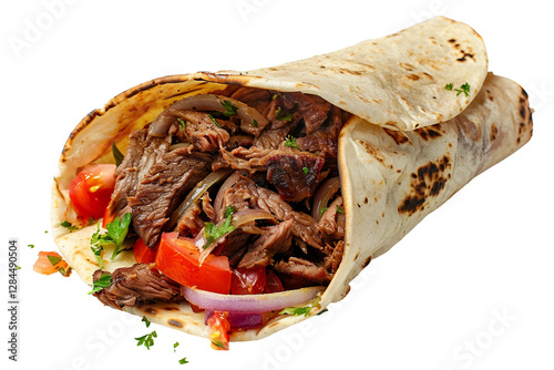 Mouthwatering Beef Shawarma Wrapped in Soft Flatbread