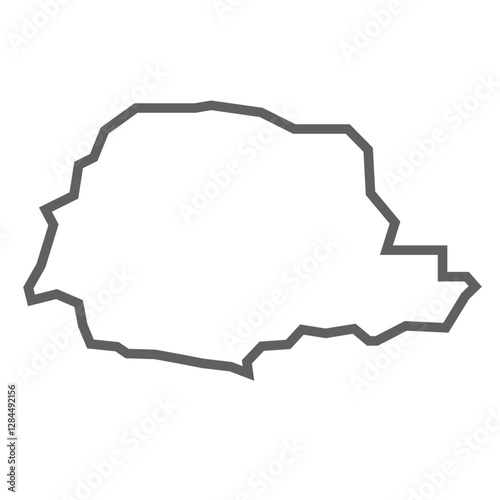 Parana State of Brazil vector map in gray color in line 
