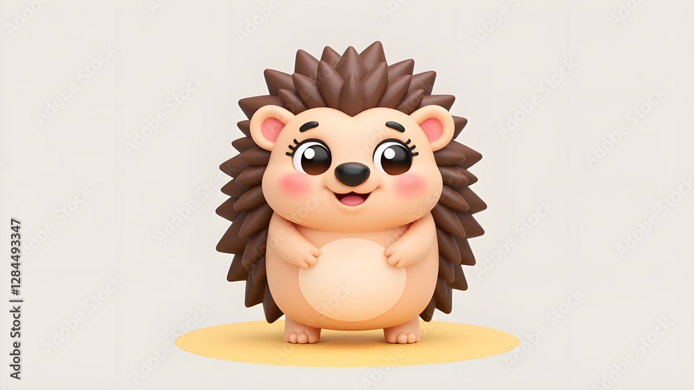 Obraz premium Happy time of cute little hedgehog