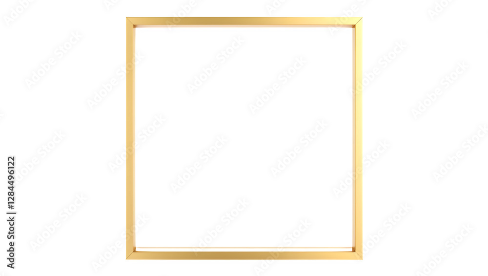 A sleek, gold frame showcasing a square shape, perfect for displaying art or photographs. A sleek, gold frame showcasing a square shape, perfect for displaying art or photographs.