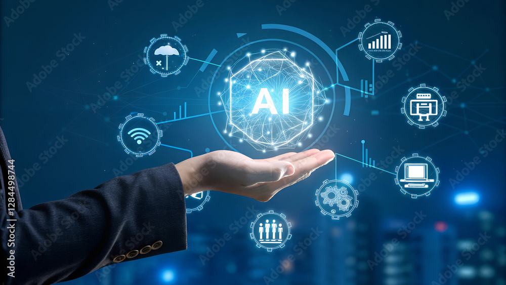 Futuristic AI Digital Network with Business and Technology Connections
Futuristic AI Digital Network with Business and Technology Connections