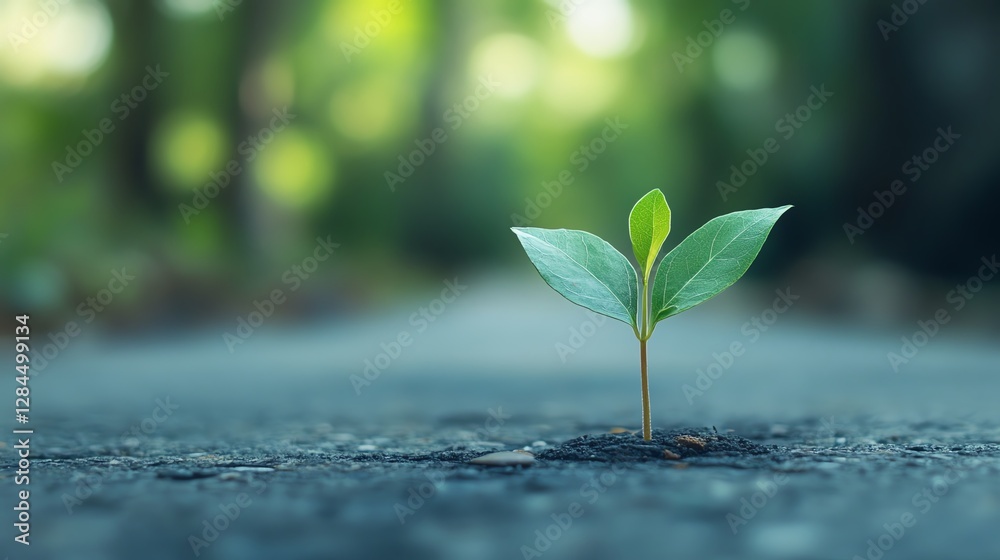 A resilient green sprout emerges from a crack in the pavement, symbolizing hope and growth in an urban environment. This image highlights nature's determination to thrive. A resilient green sprout emerges from a crack in the pavement, symbolizing hope and growth in an urban environment. This image highlights nature's determination to thrive.