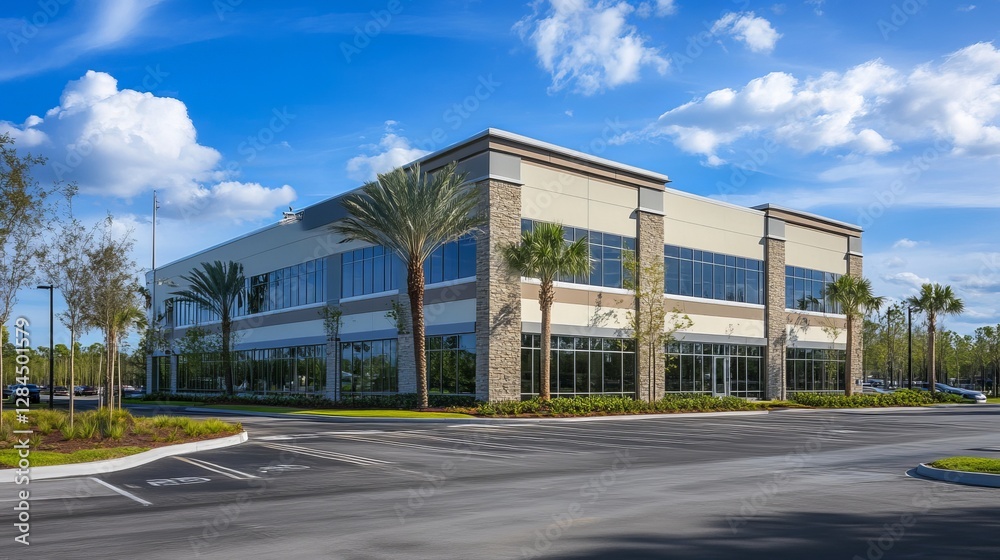 Modern Beige Office Building Exterior Sunny Day Landscape Professional Architecture Commercial Real Estate Property Development New Construction Modern Beige Office Building Exterior Sunny Day Landscape Professional Architecture Commercial Real Estate Property Development New Construction