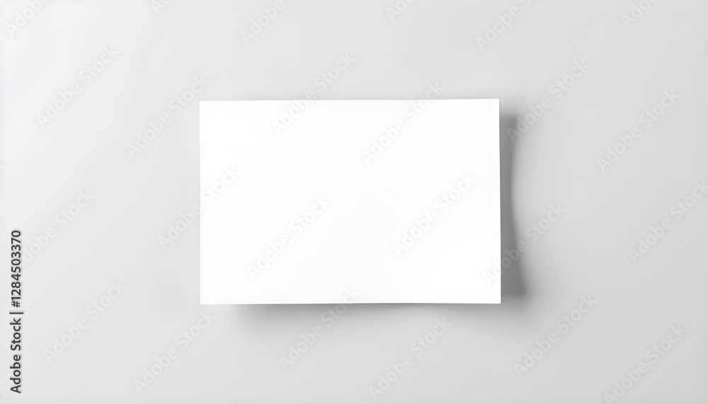 Blank card centered on a light gray background, perfect for text or design showcase Blank card centered on a light gray background, perfect for text or design showcase