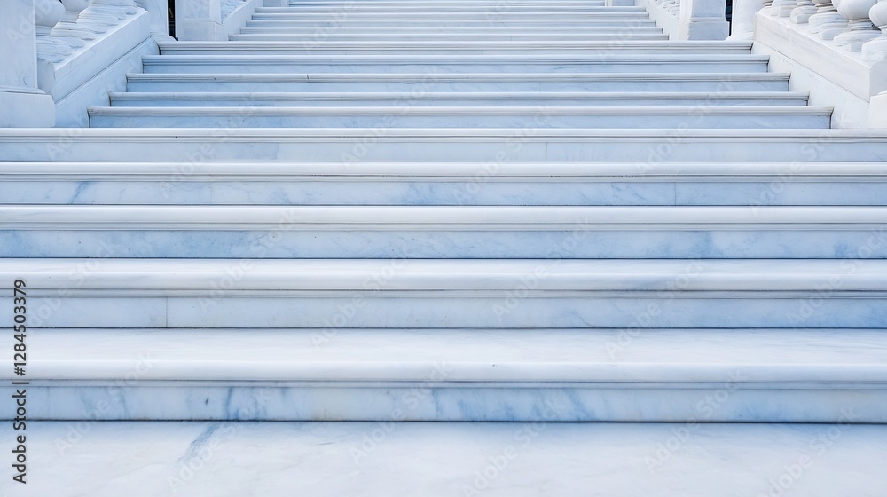Fototapeta premium Elegant view of pristine marble steps leading up to an impressive structure or building : Generative AI